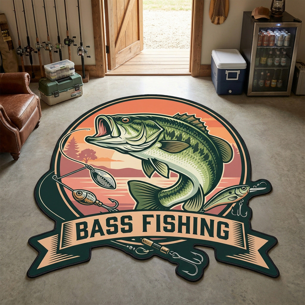 Bass Badge Custom Shape Area Rug NCU0TV1864