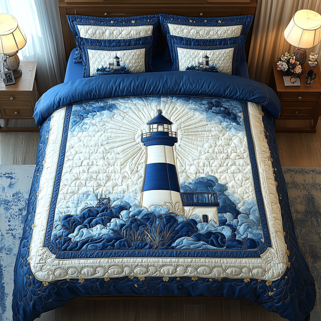 Lighthouse 3-delt quiltet sengetøjssæt NCU0VT109