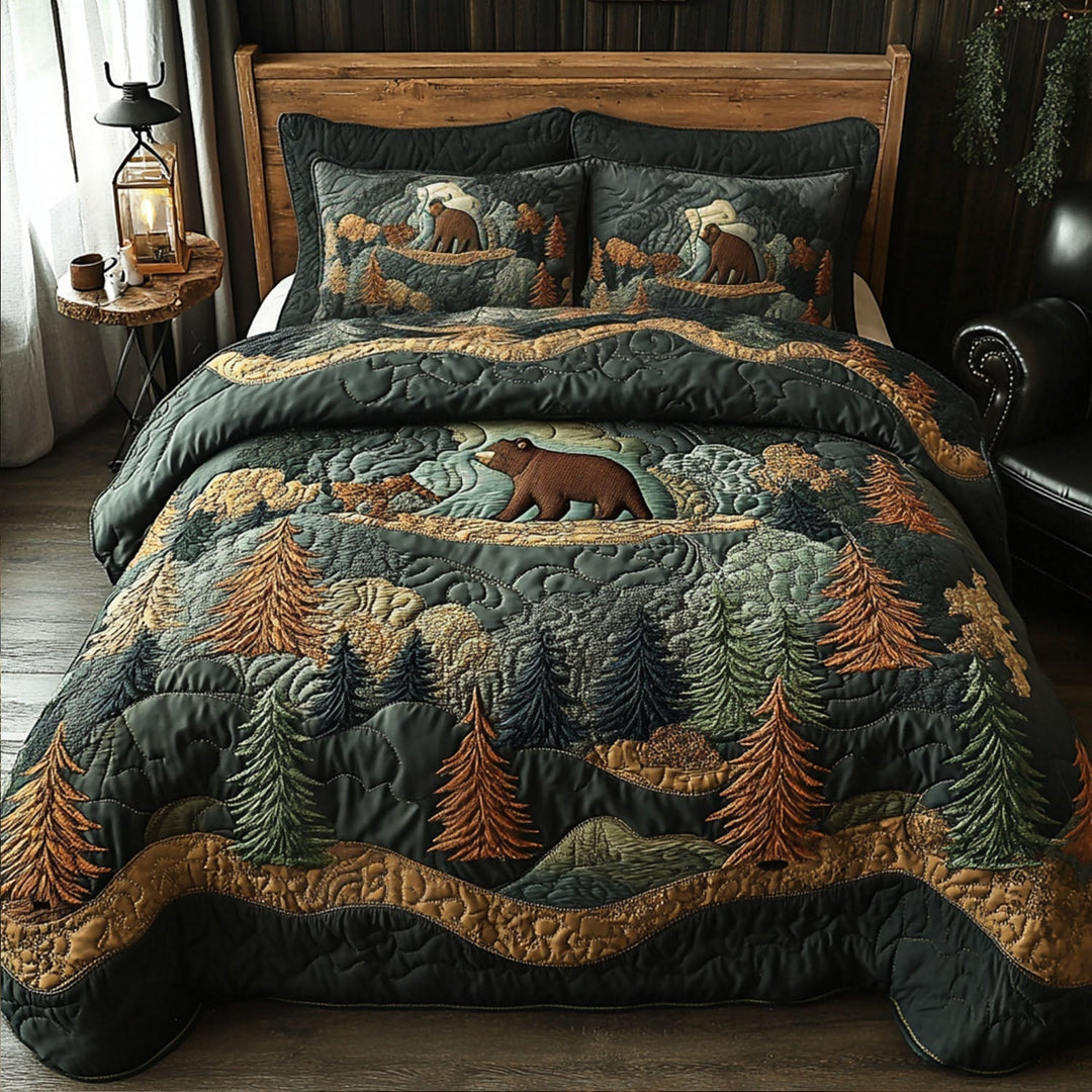 Bear Country Dreams 3-delt quiltet sengetøjssæt NCU0PT8391