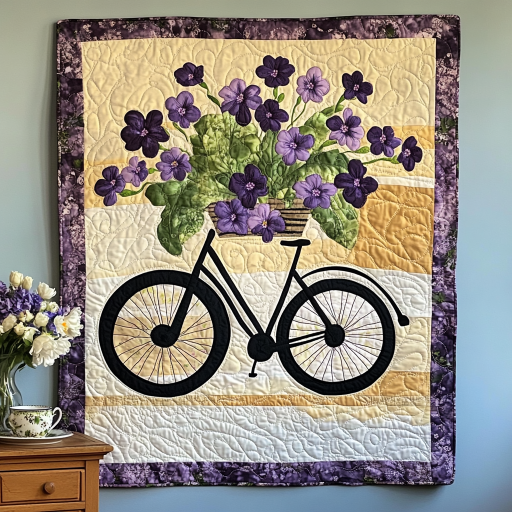 Cykel Bouquet Kunst Quilt Ophæng NCU0TL1008