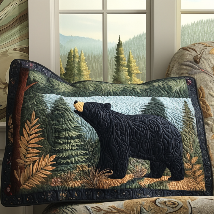 Black Bear Pines Quiltet Sengetøj Pude Betræk NCU0DV6345