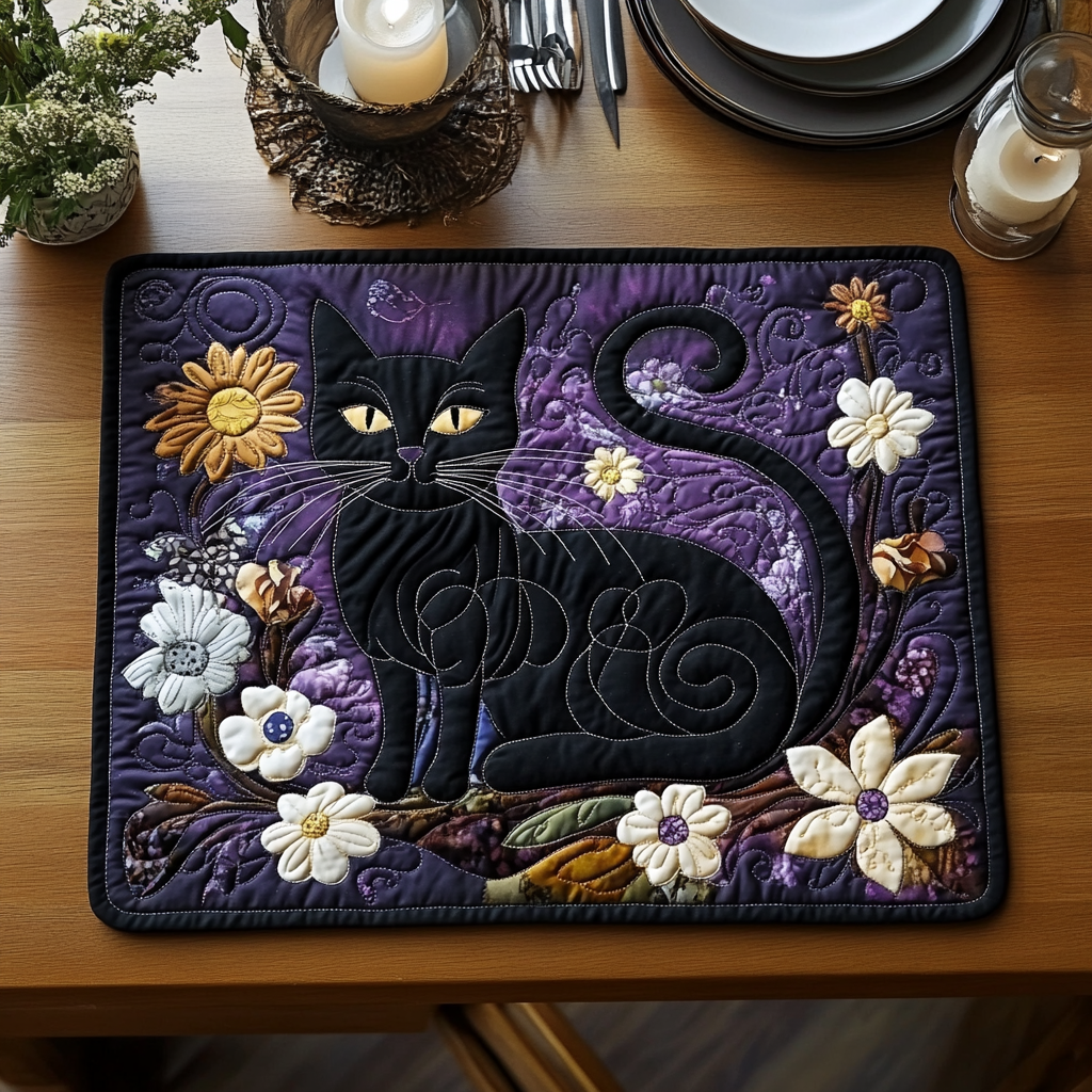 Sort Kat Magi Quilted Bordskåner NCU0DV5747