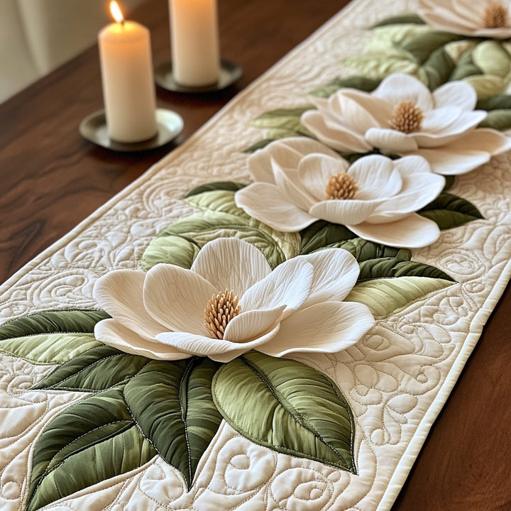 Magnolia Blomst Quiltet Bordløber NCU0VT122
