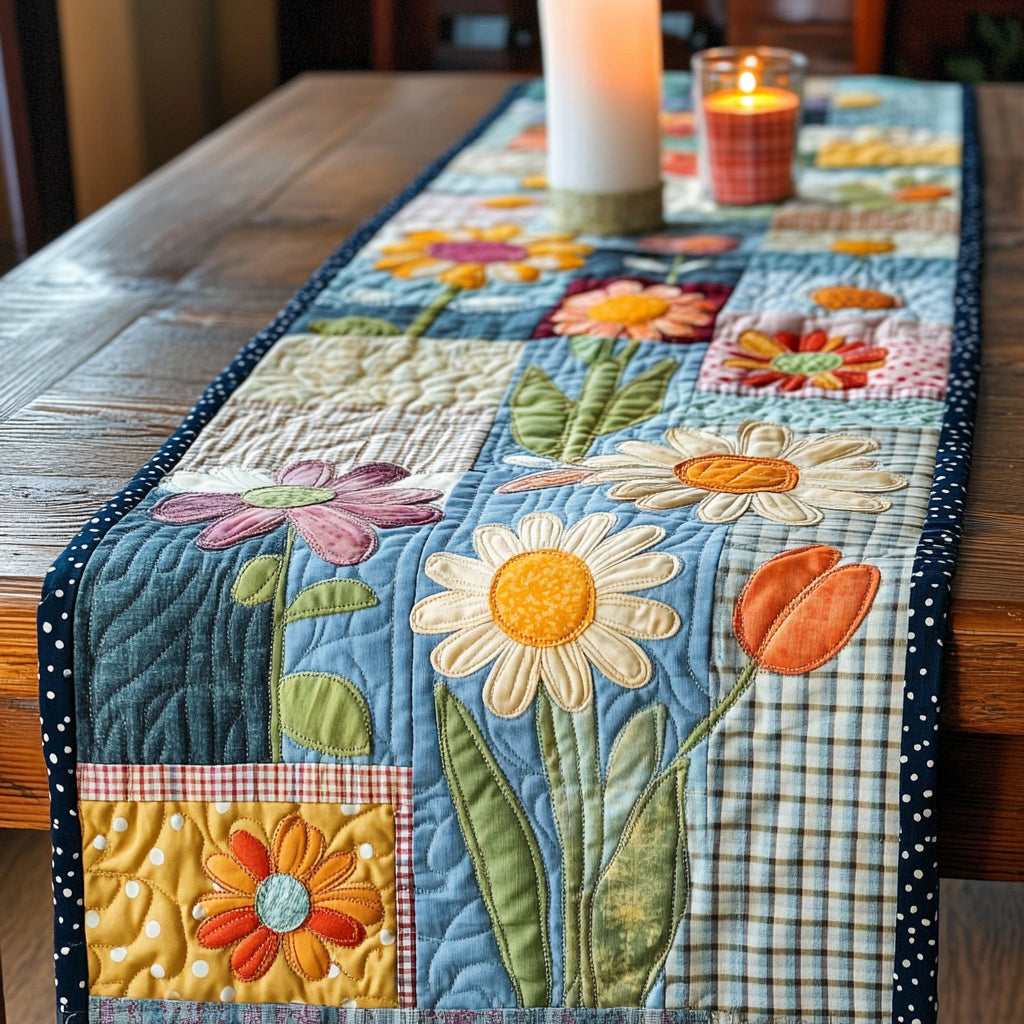 Blomster Quiltet Bordløber NCU0VT143