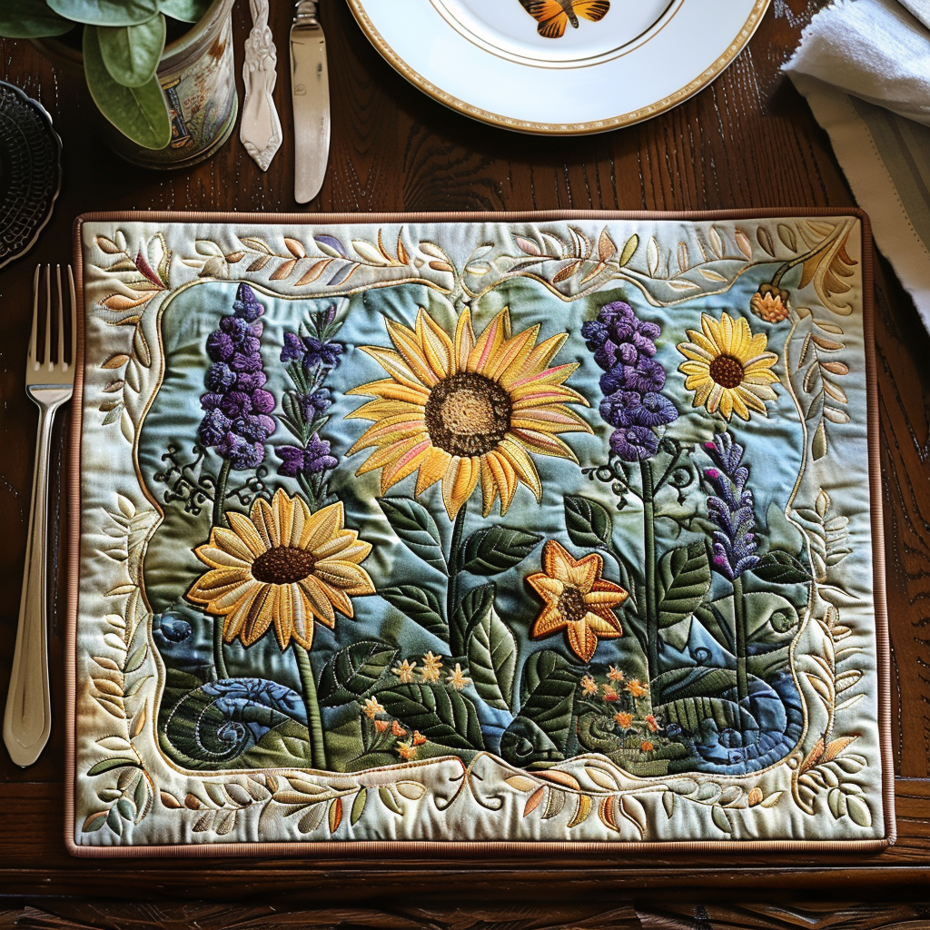 Blomstrende Have Quilted Bordskåner NCU0DV3166
