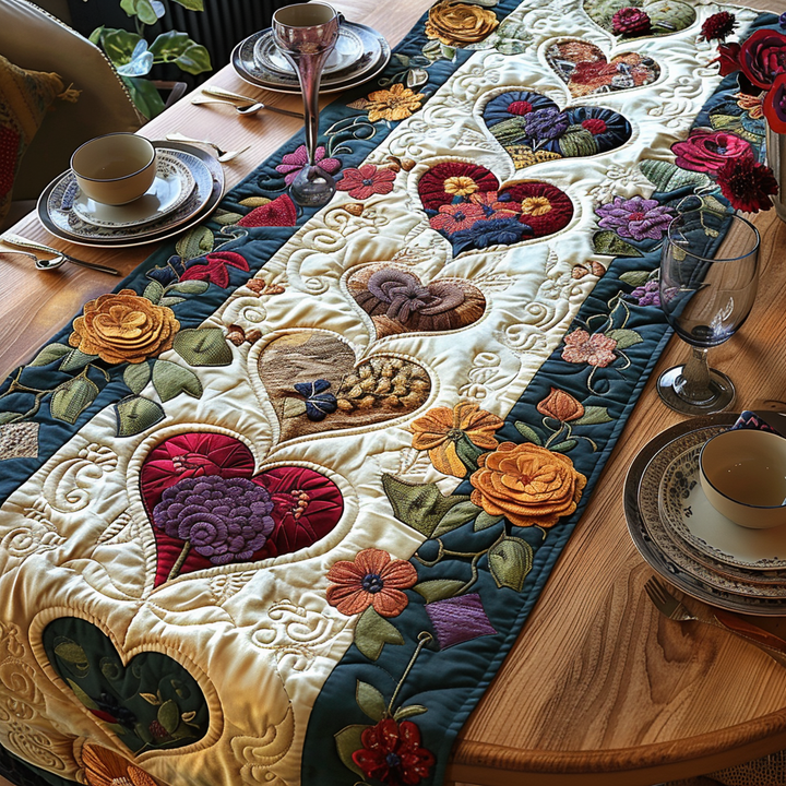 Hjerter Quilted Table Runner NCU0VT99