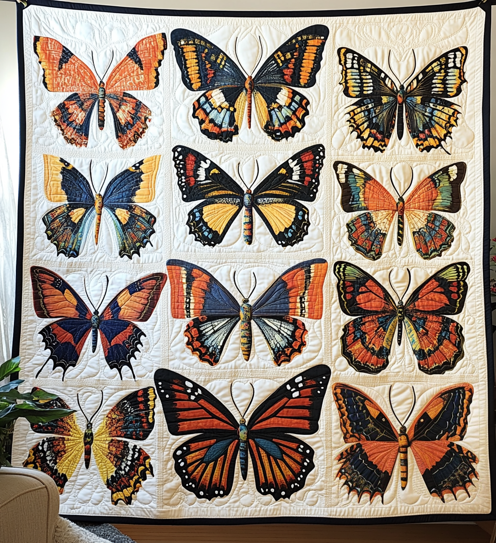 Blomstrende Sommerfugle Kunst Quilt Hængende NCU0DV792