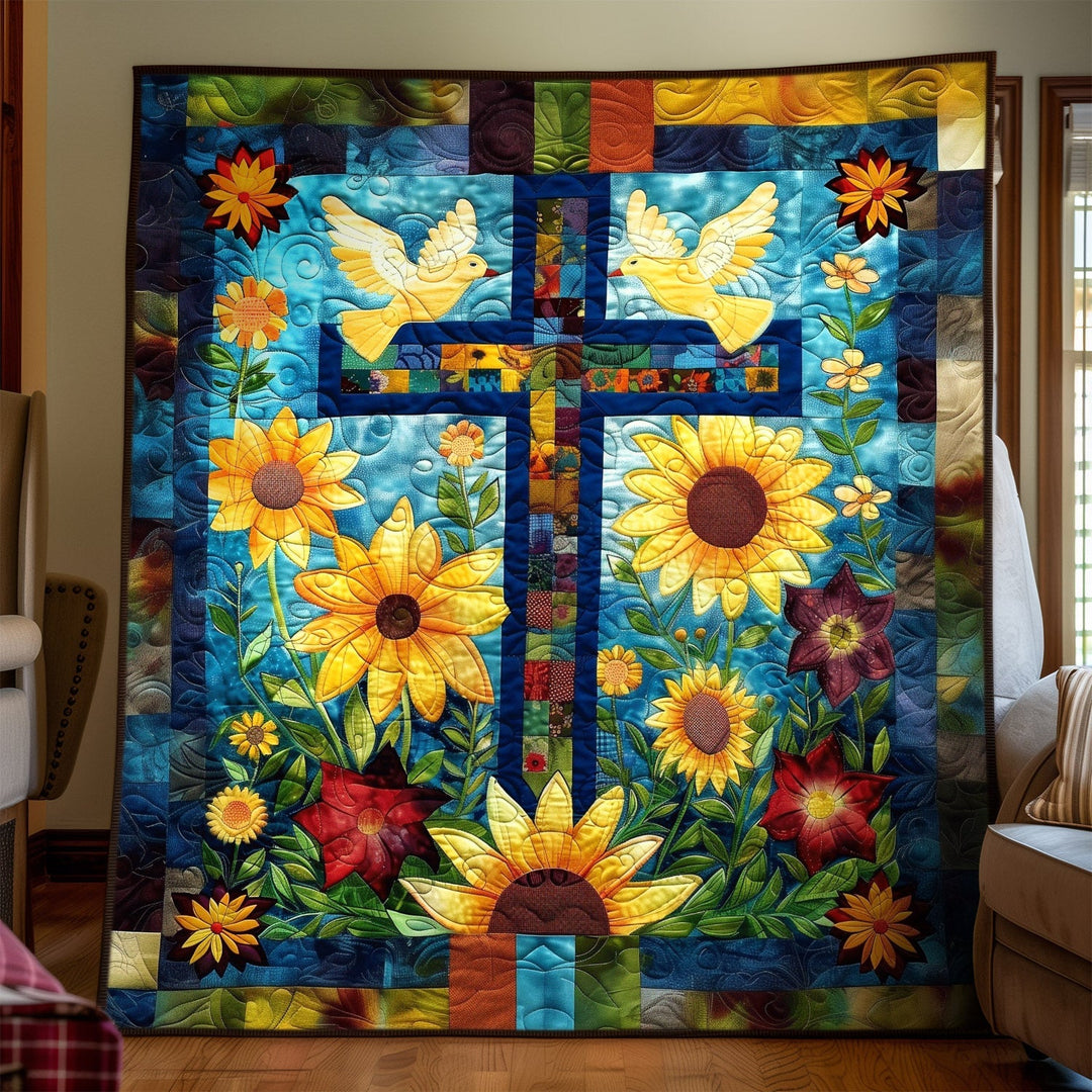 Blomstrende Tro Kunst Quilt Ophæng NCU0TH1553