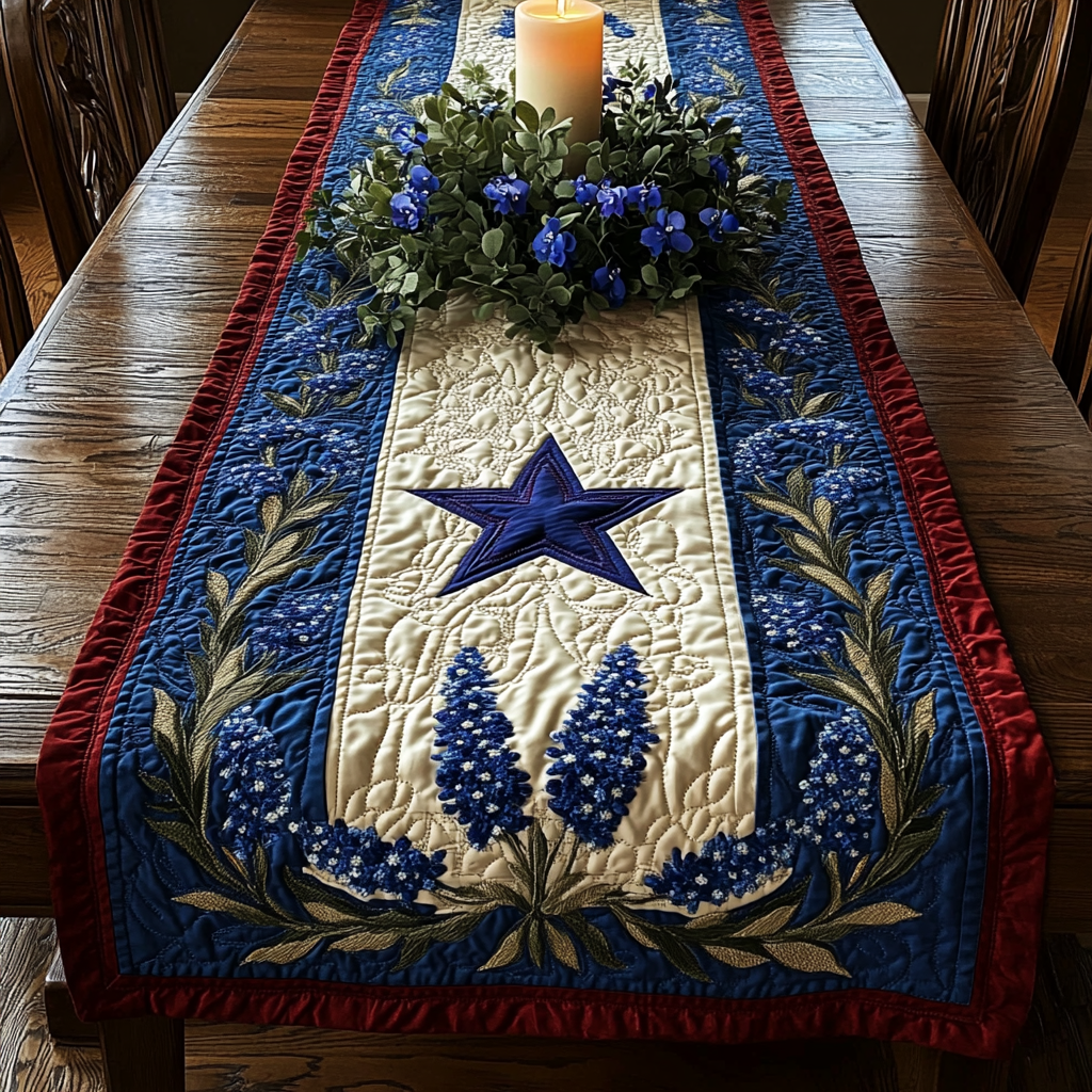 Blå Legacy Quilted Table Runner NCU0VH4149
