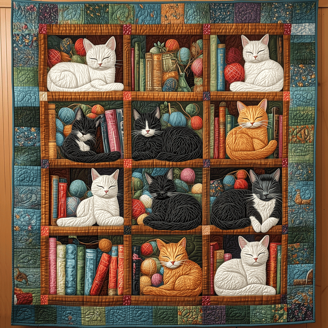 Boglige Katte Quiltet Tæppe NCU0TH1818