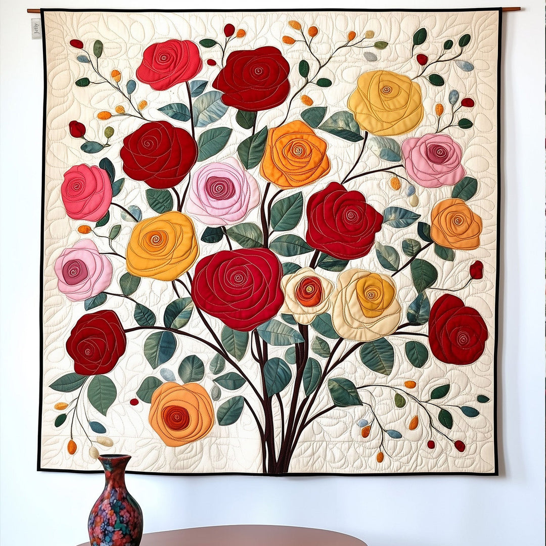 Bouquet af Rosen Kunst Quilt Hængende NCU0PT815