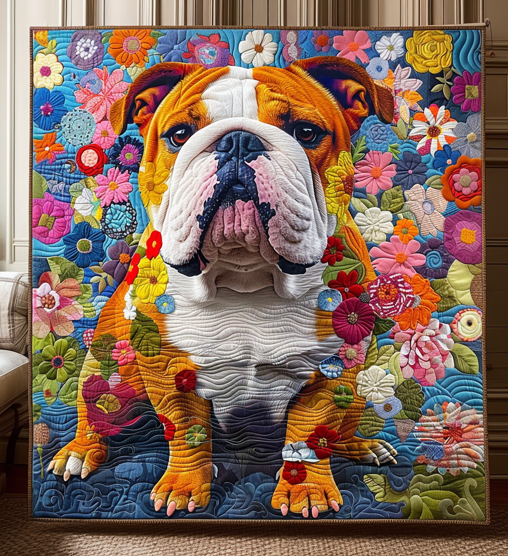 Bulldog Have Quiltet Tæppe NCU0DV1470