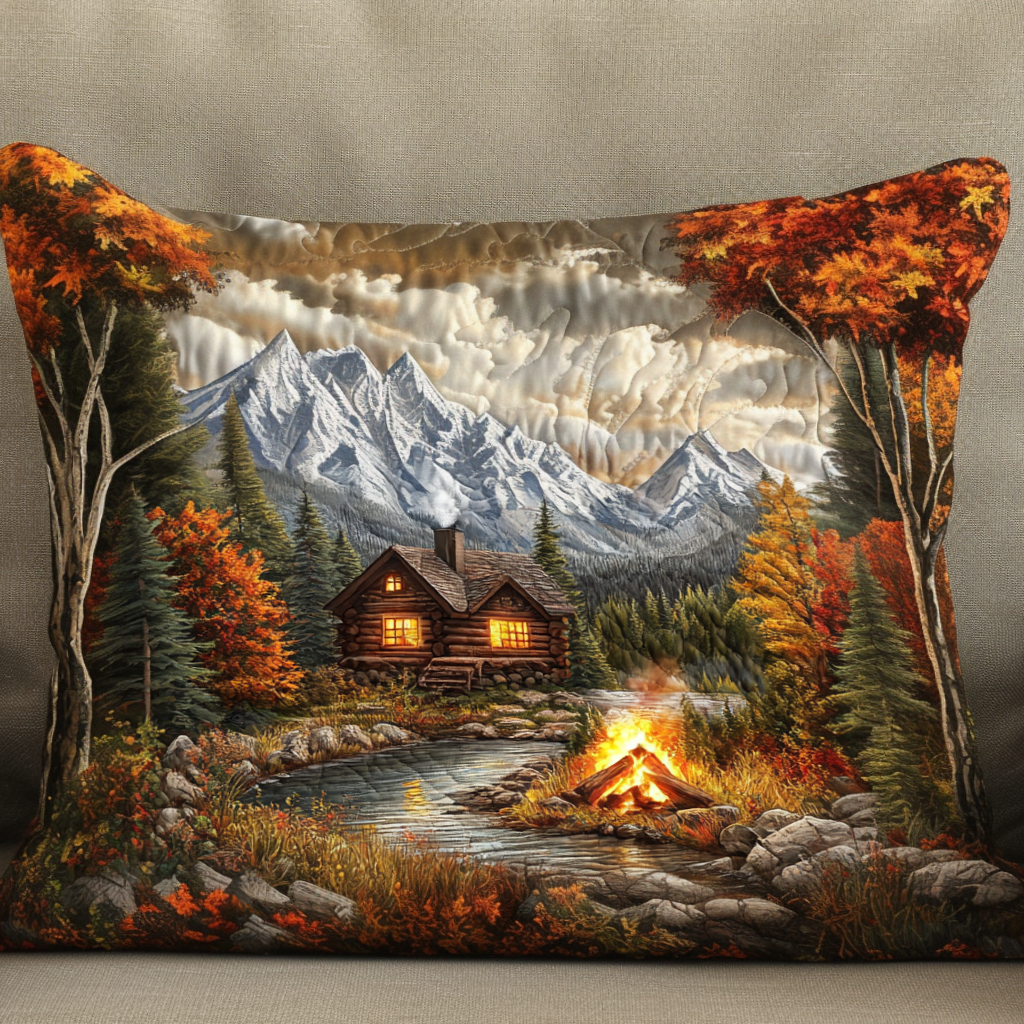 Cabin Camfire Mountains Quiltet Sengetøj Pudevar NCU0NT6653