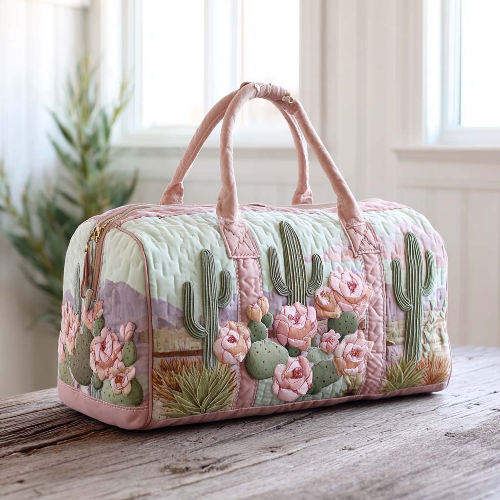 Kaktusblomst Quilted Duffle Bag NCU0XD408