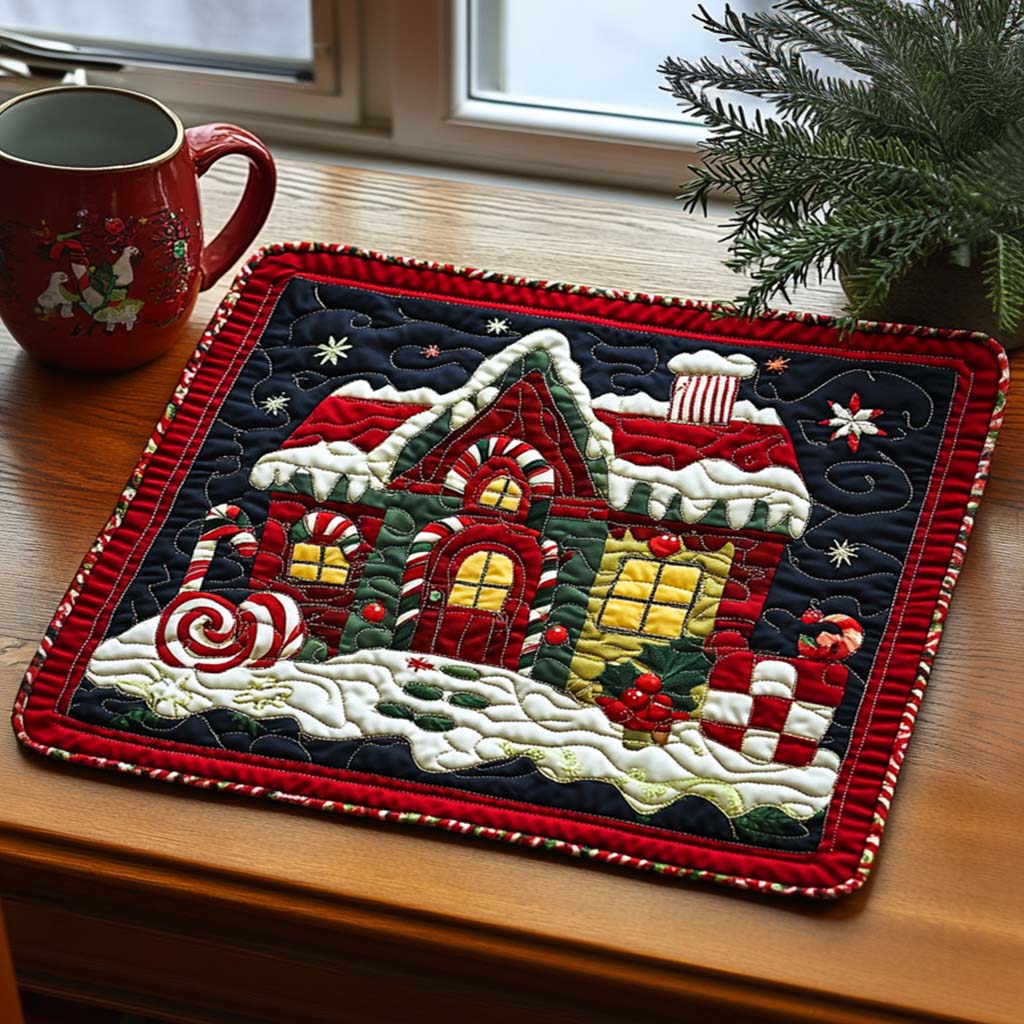 Candy Cane Cabin Quiltet Bordskåner NCU0NT813