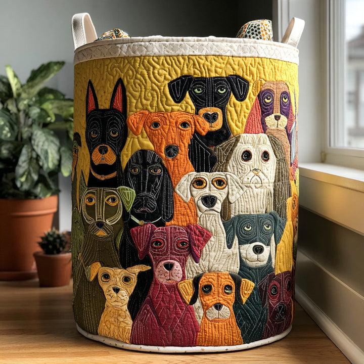 Fantastisk Hund Quilted Vasketøjskurv NCU0QN036