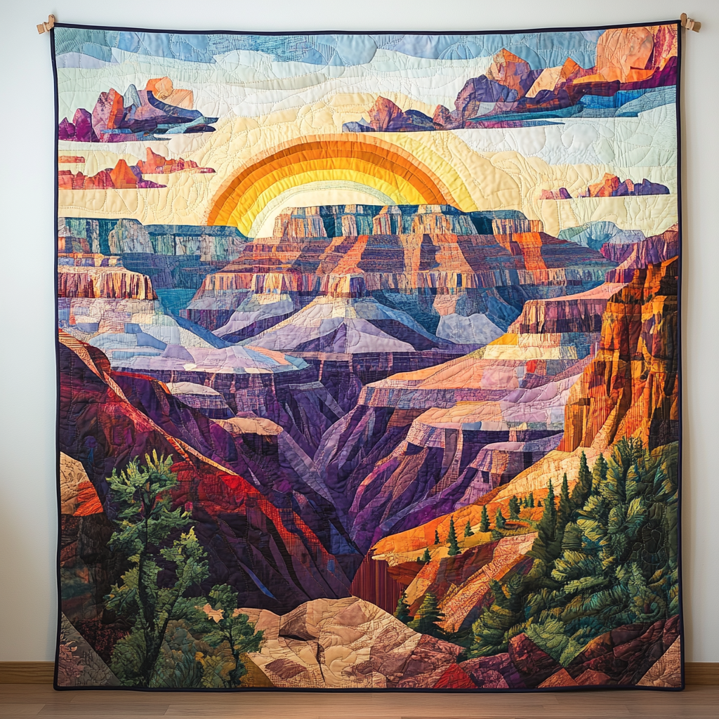 Canyon Sunset Art Quilt Hængende NCU0TL972