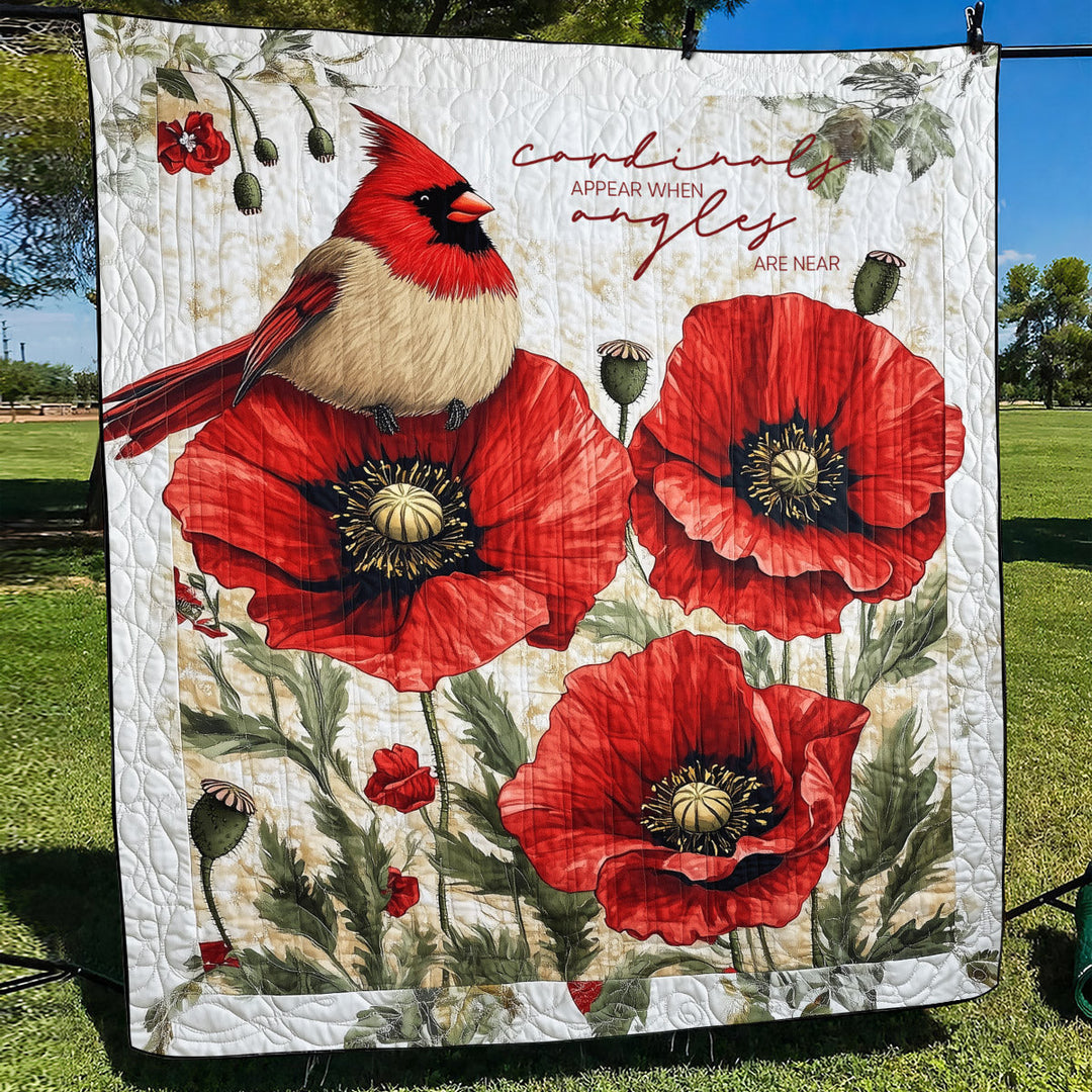 Cardinaler Visar Sig Når Engle Er Nær Kunst Quilt Ophæng NCU0TL1056