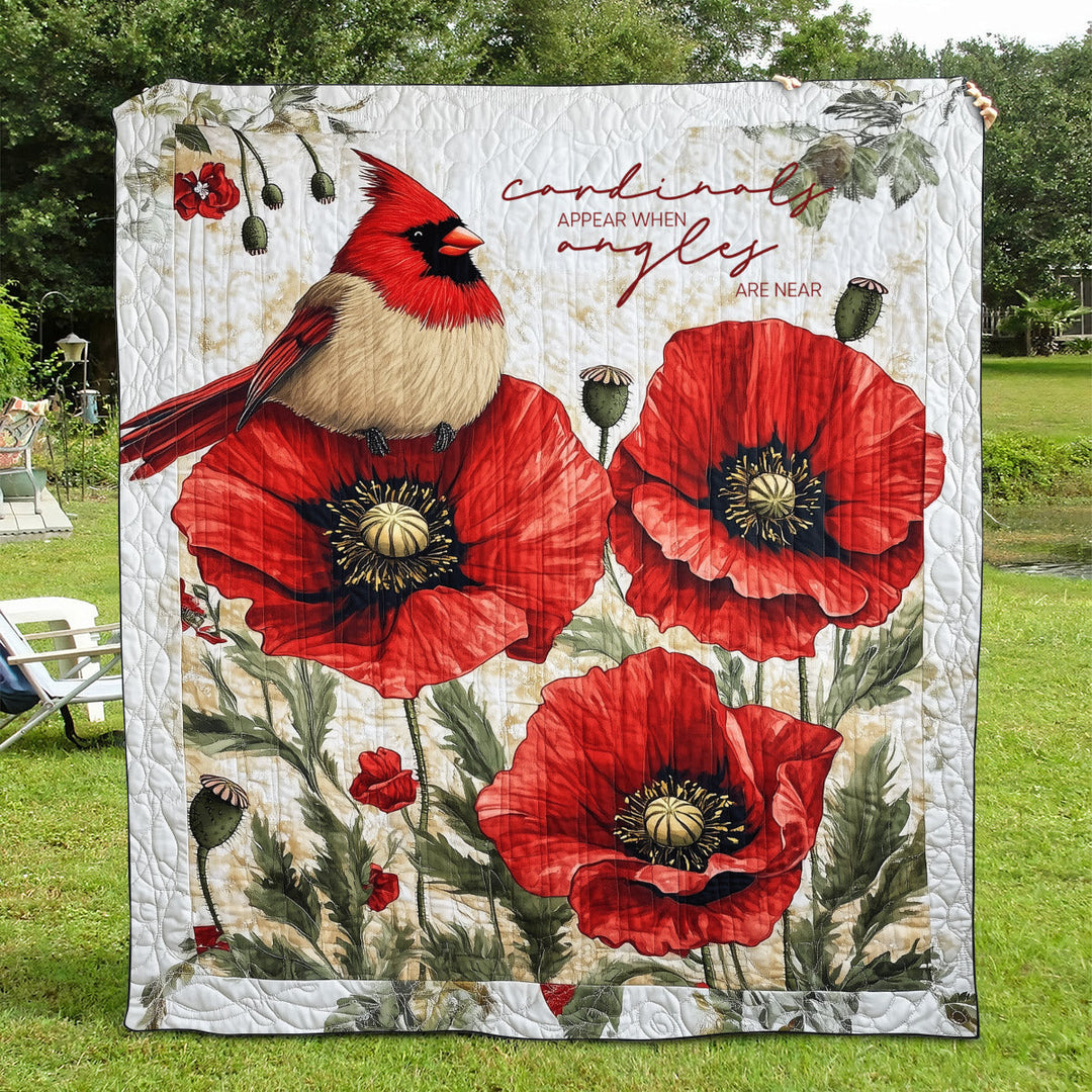 Cardinaler Visar Sig Når Engle Er Nær Kunst Quilt Ophæng NCU0TL1056