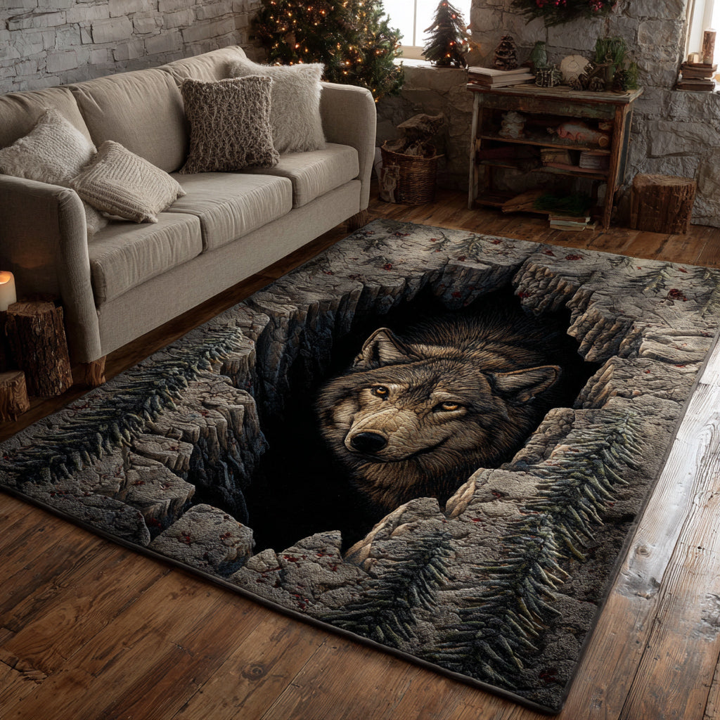 Cavern Wolf Gaze Area Rug NCU0HH1537