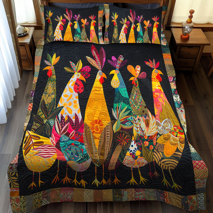 Kylling Quilted Sengetøj Sæt NCU0VT03