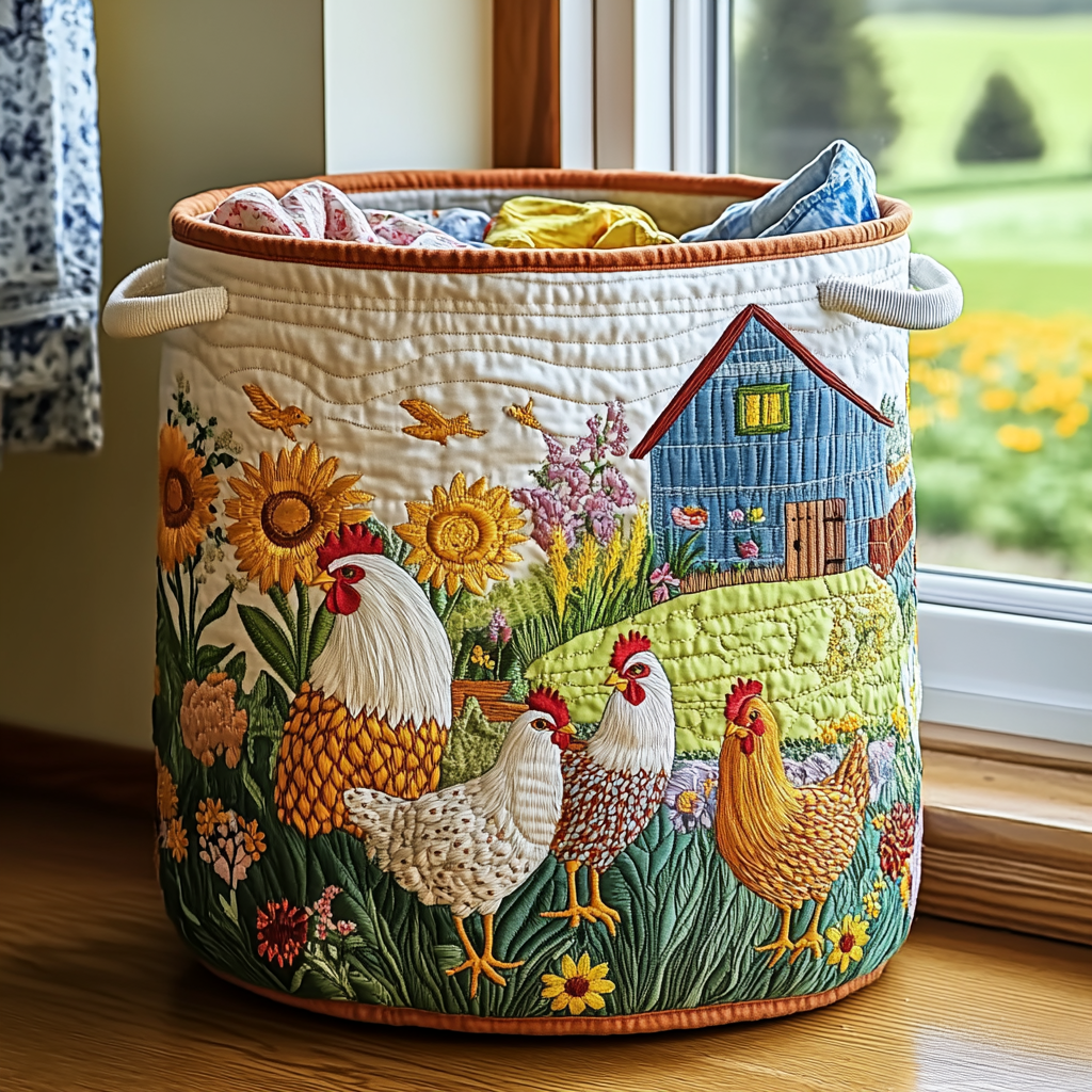 Kyllingefarm Quiltet Vasketøjskurv NCU0DDK968
