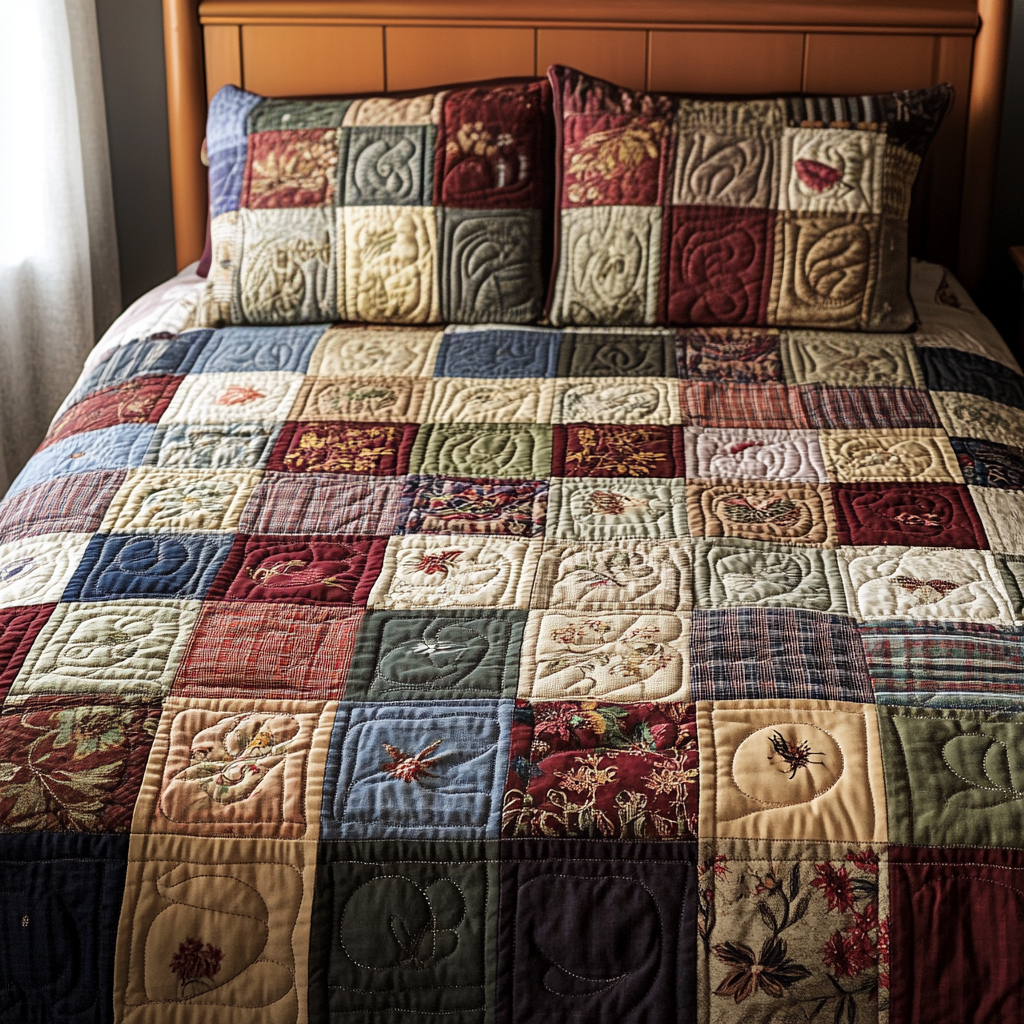 Klassisk Patchwork 3-delt Quiltet Sengetøjssæt NCU0VH1974