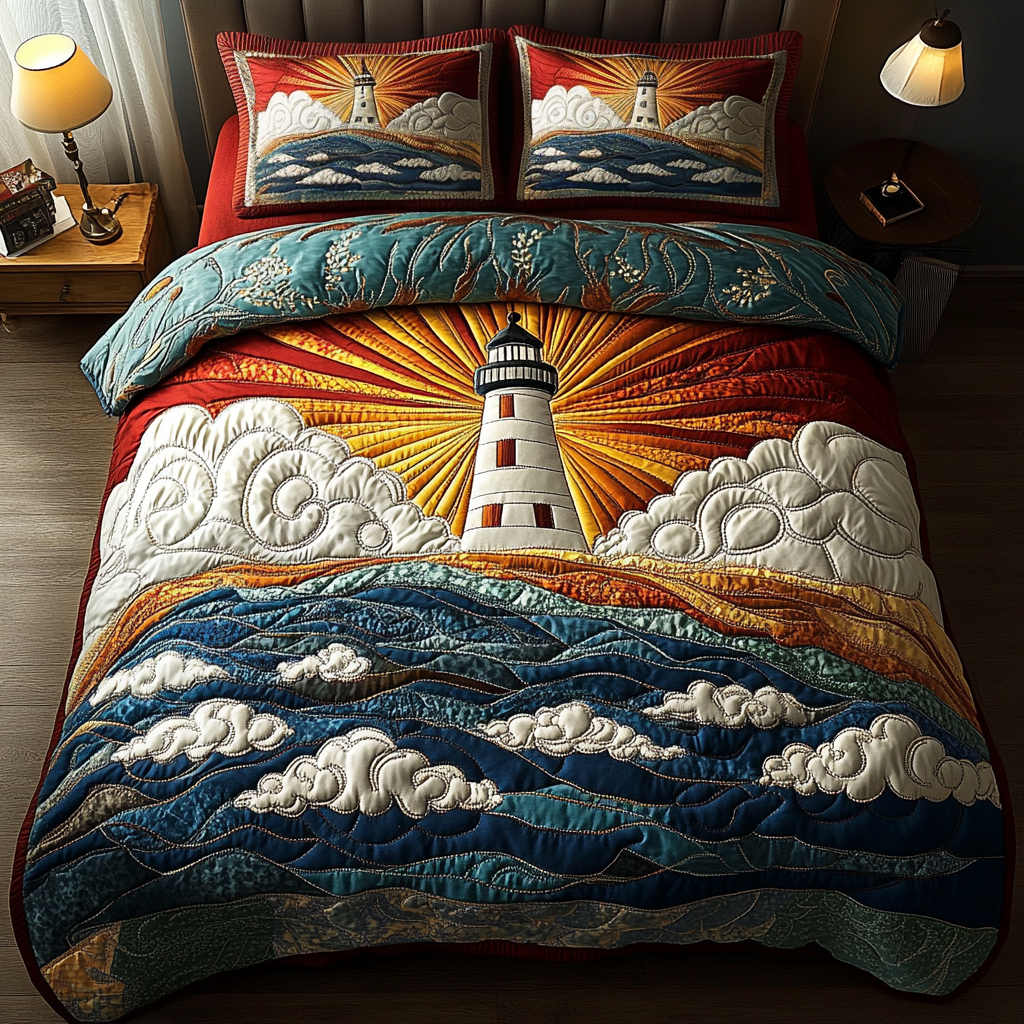 Lighthouse 3-delt quiltet sengetøjssæt NCU0VT109