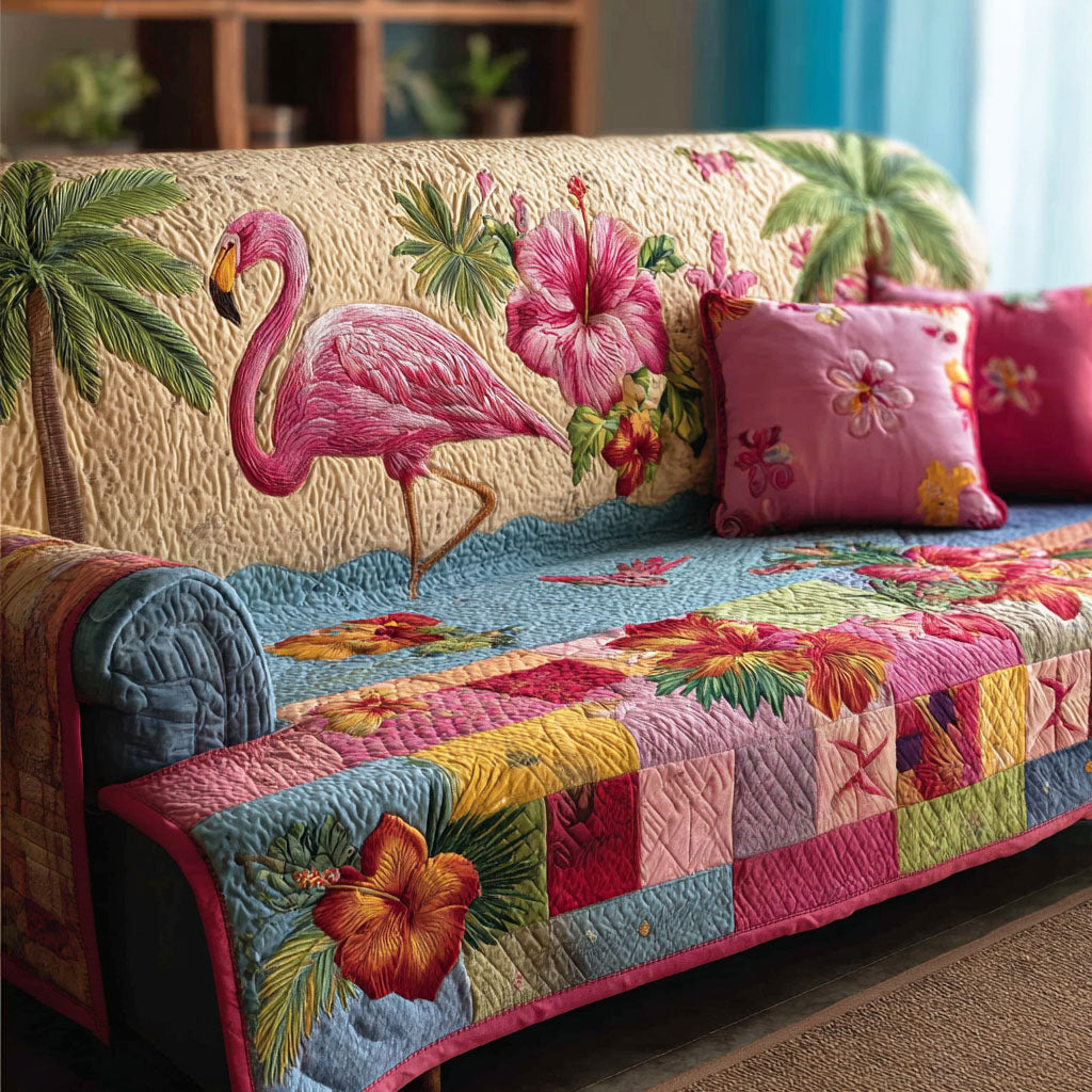 Kyst Flamingo Quiltet Sofa Dække NCU0TD2202