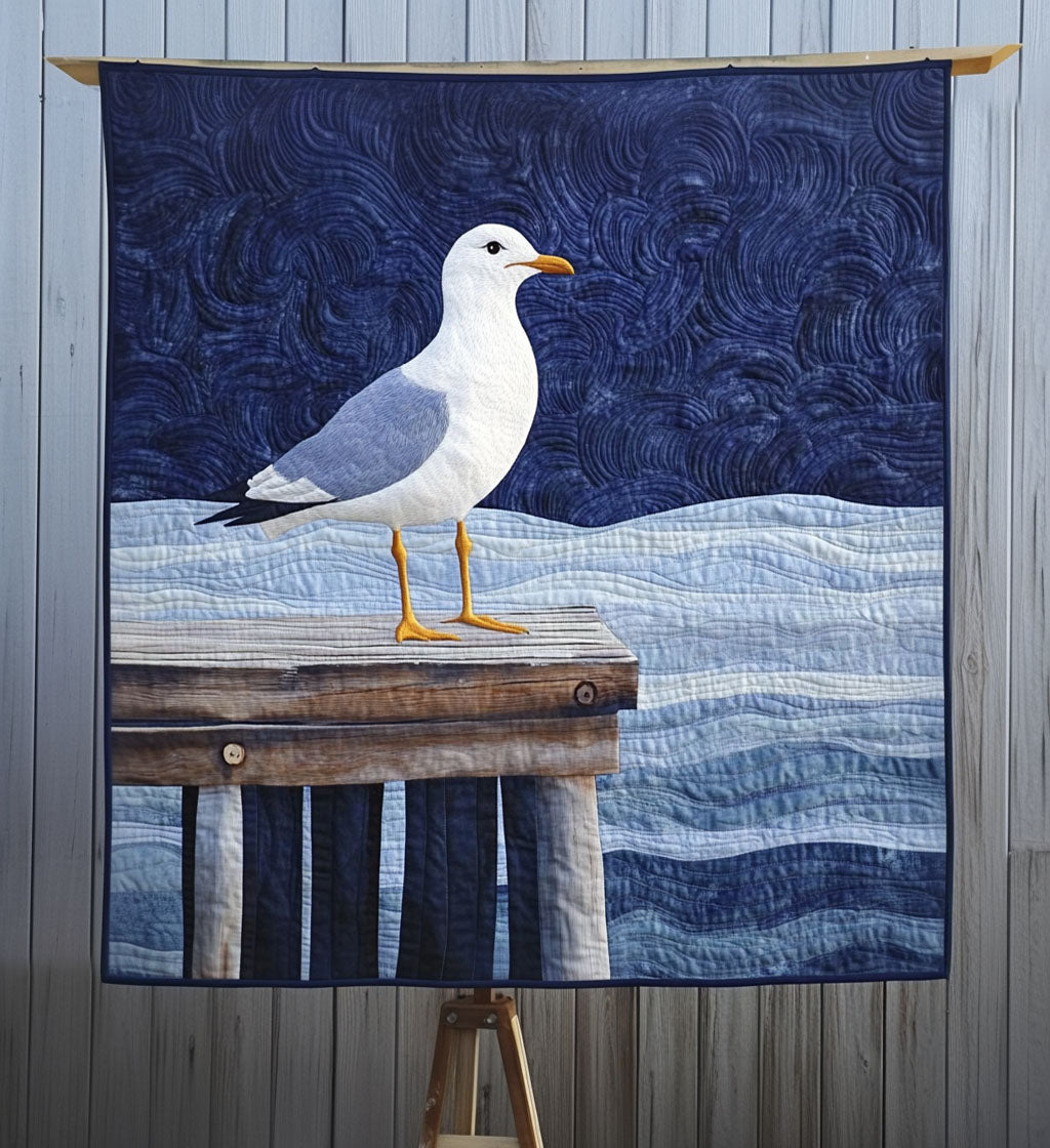 Kystnær Måge Serenitet Kunst Quilt Ophæng NCU0PT675