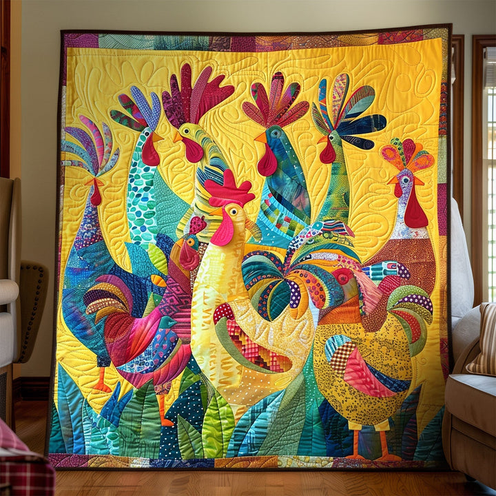 Farverig Cockcrow Kunst Quilt Hængende NCU0TH1564