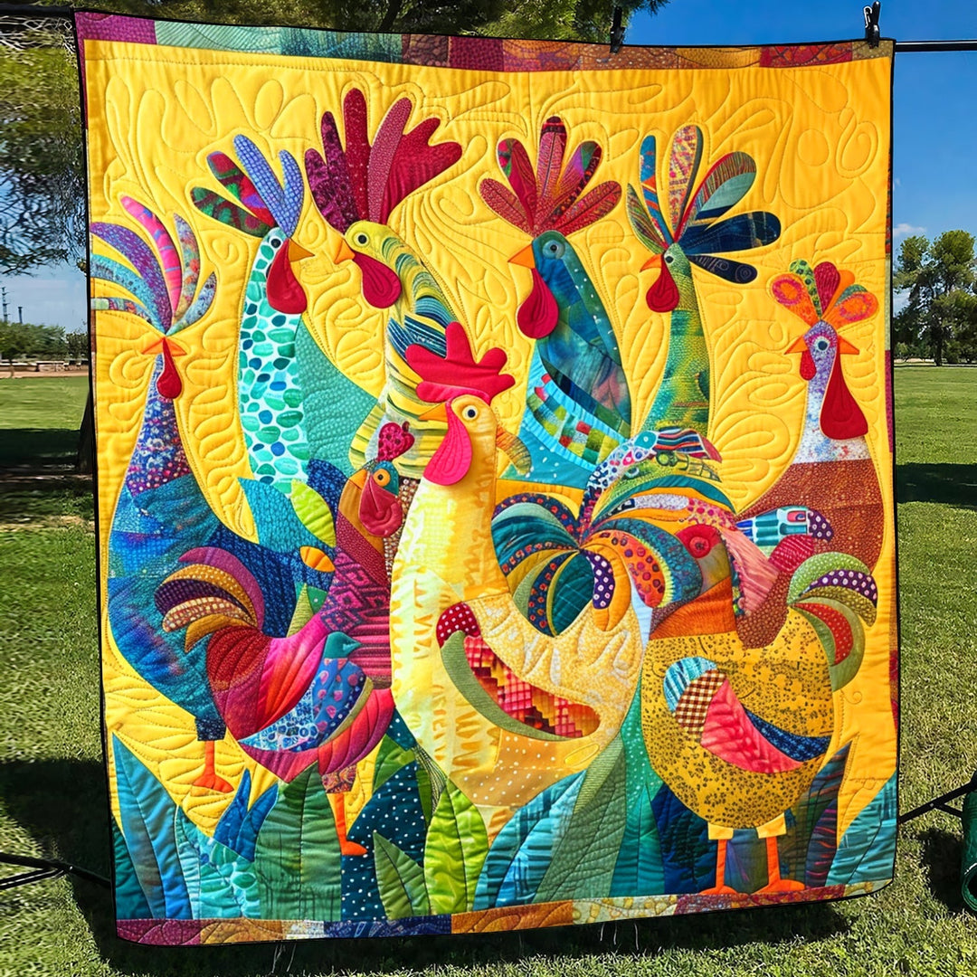 Farverig Cockcrow Kunst Quilt Hængende NCU0TH1564
