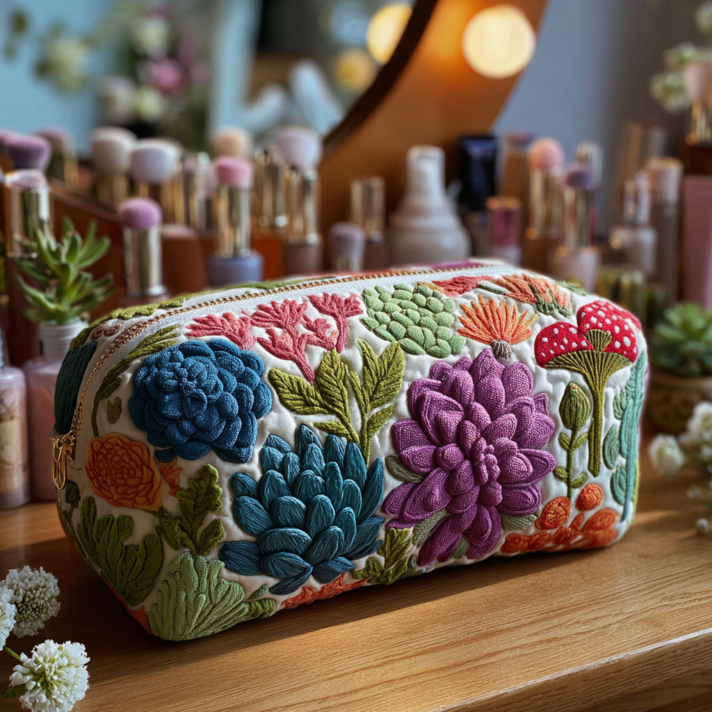 Farverig Botanica Quilted Makeup Taske NCU0PT9617