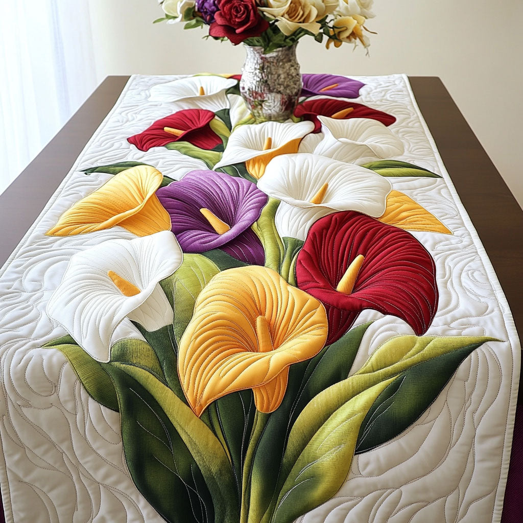 Farverig Calla Have Quiltet Bordløber NCU0NT5213