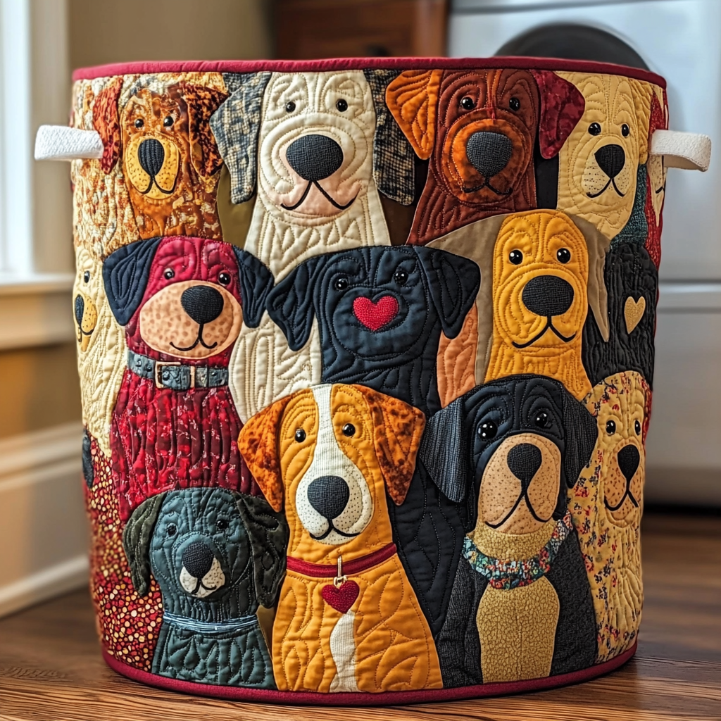 Hund Quilted Vasketøjskurv NCU0QN053