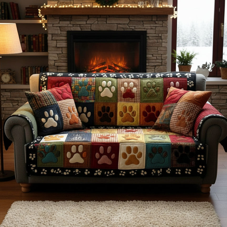 Farverig Pote Patchwork Quilted Sofa Dække NCU0TV871