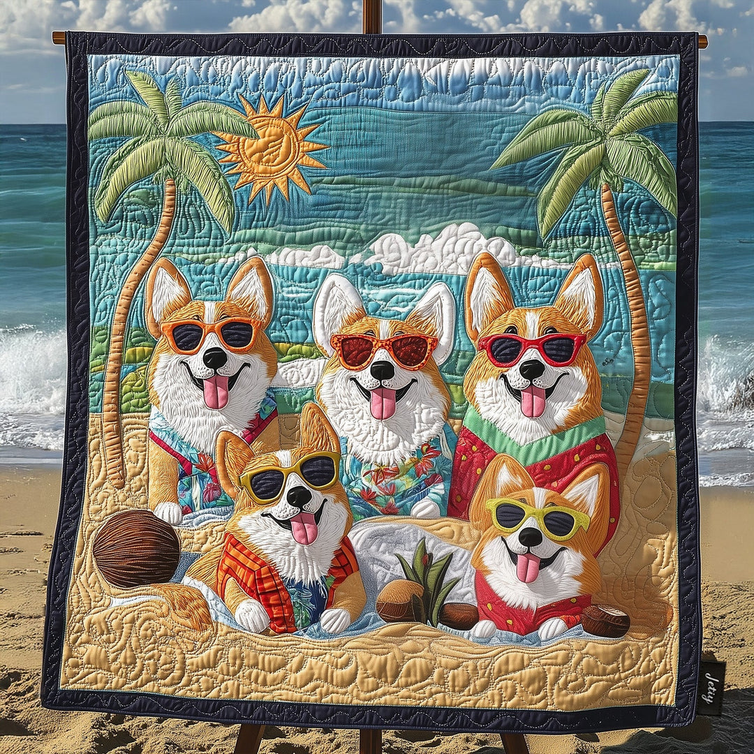 Corgi Bliss Quiltet Tæppe NCU0PT755