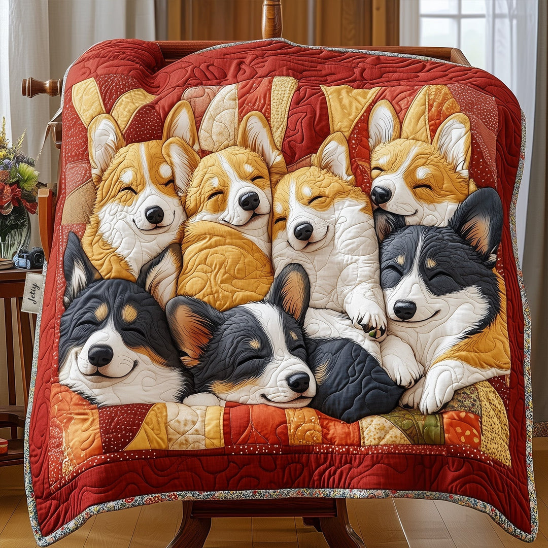 Corgi Krammehold Quiltet Tæppe NCU0PT1468