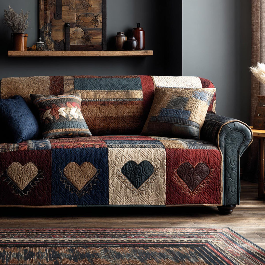 Hjerte Quiltet Sofa Dække NCU0VT371