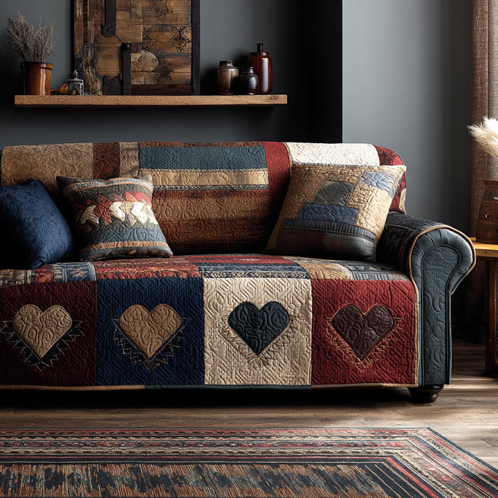 Hjerte Quiltet Sofa Dække NCU0VT371