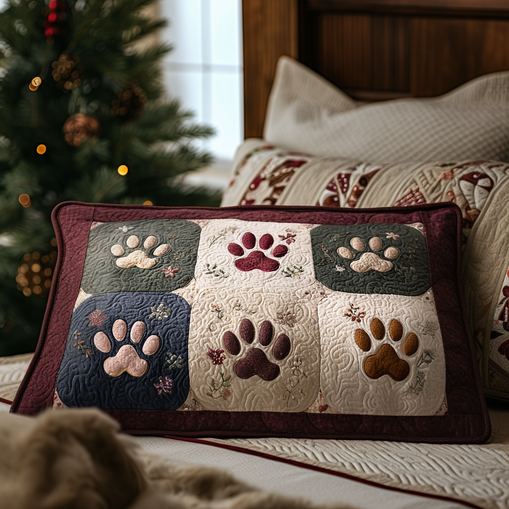Cozy Paws Quilted Bedding Pillow Case NCU0DV8939