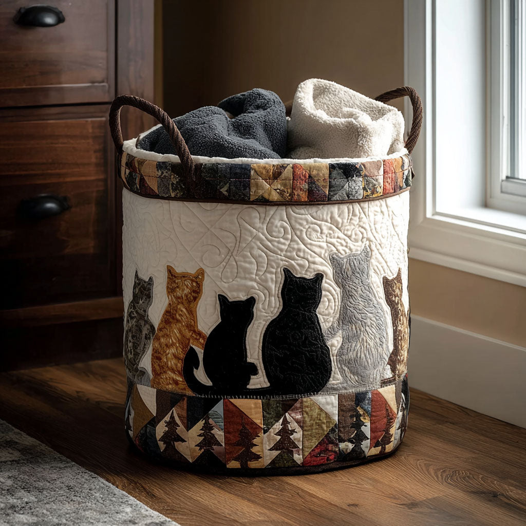 Hyggelig Kat Samling Quilted Vasketøjskurv NCU0PTT1892