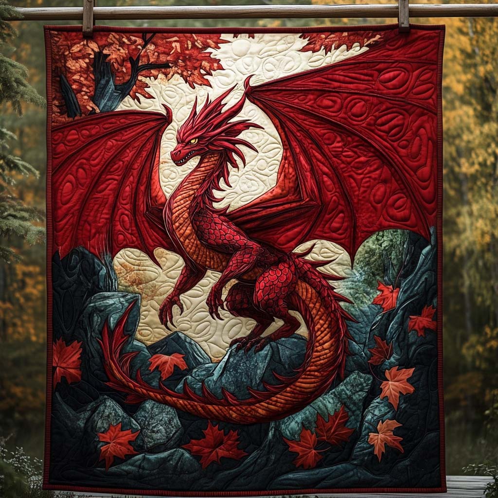 Crimson Blaze Quiltet Tæppe NCU0NT682