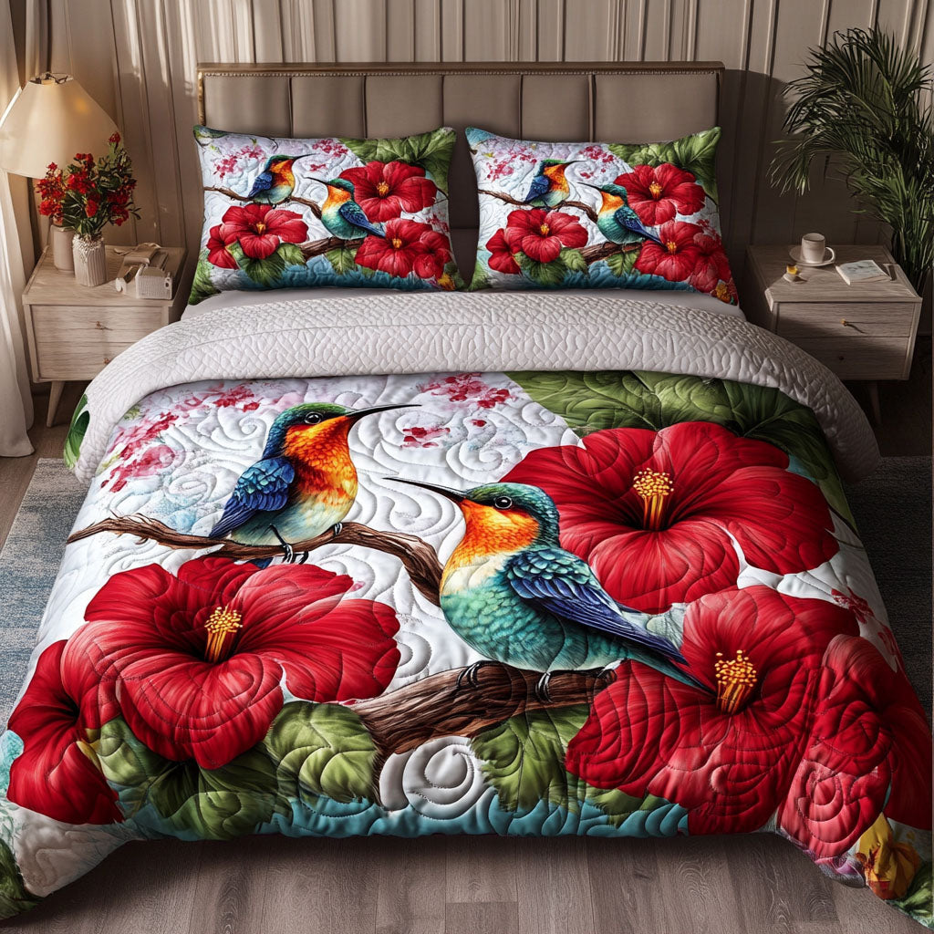 Hummingbird 3-delt quiltet sengetøjssæt NCU0VT156