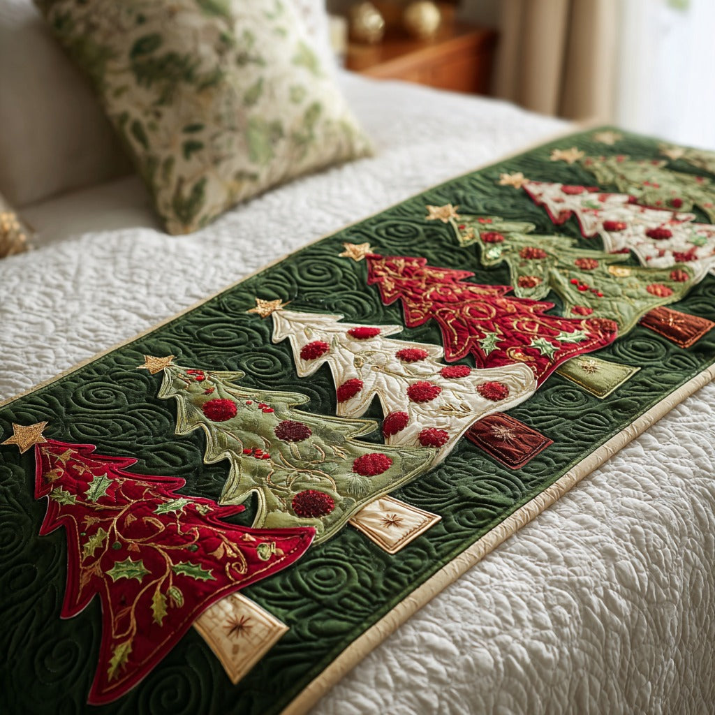 Crimson Pines Quilted Bed Runner NCU0TV664