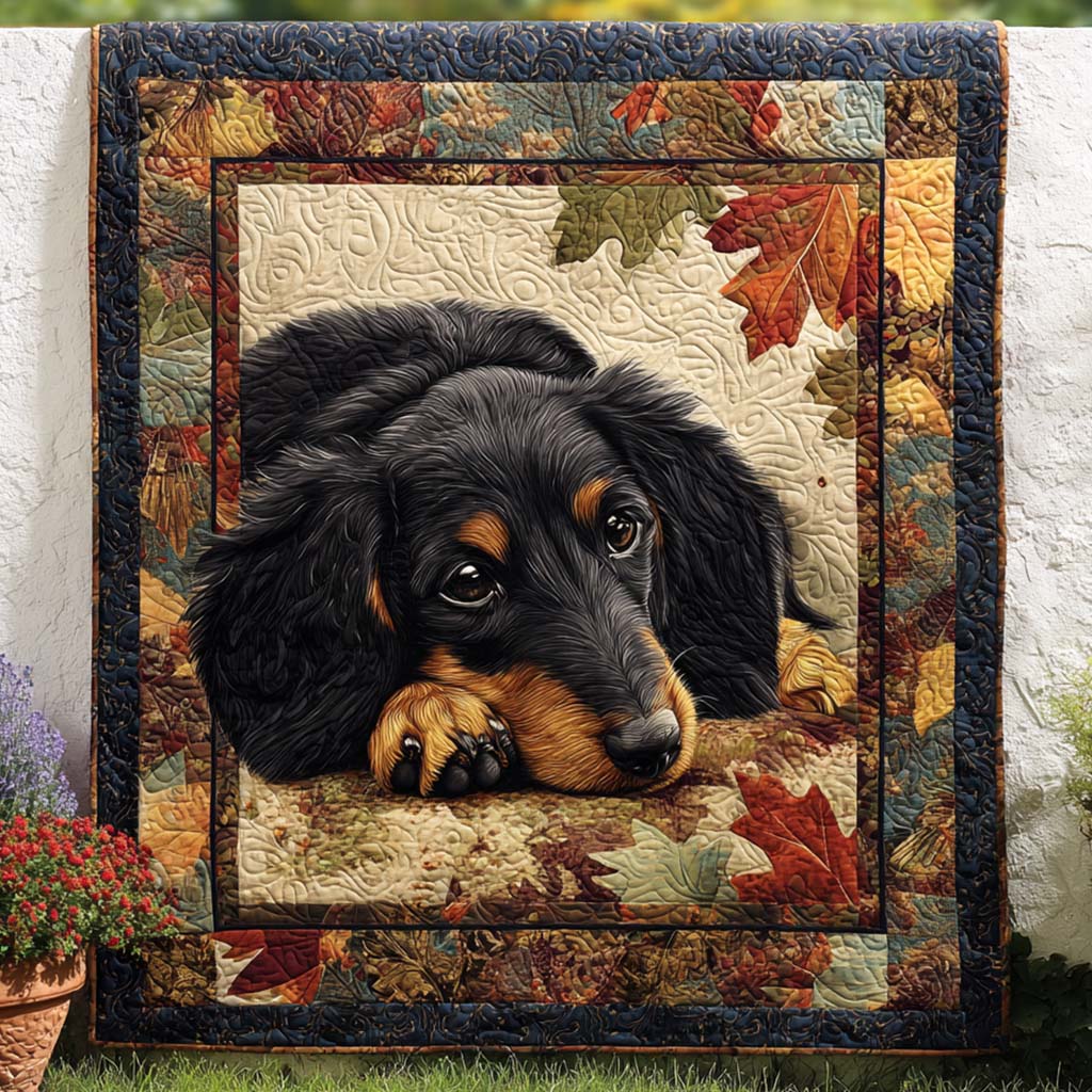 Dachshund Efterårsparade Quiltet Tæppe NCU0NT9178