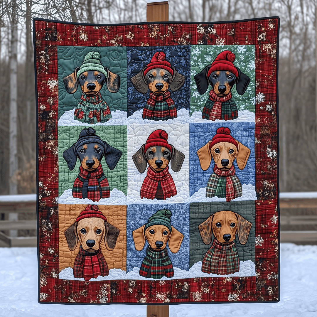 Dachshund Parade Art Quilt Hængende NCU0TH1584