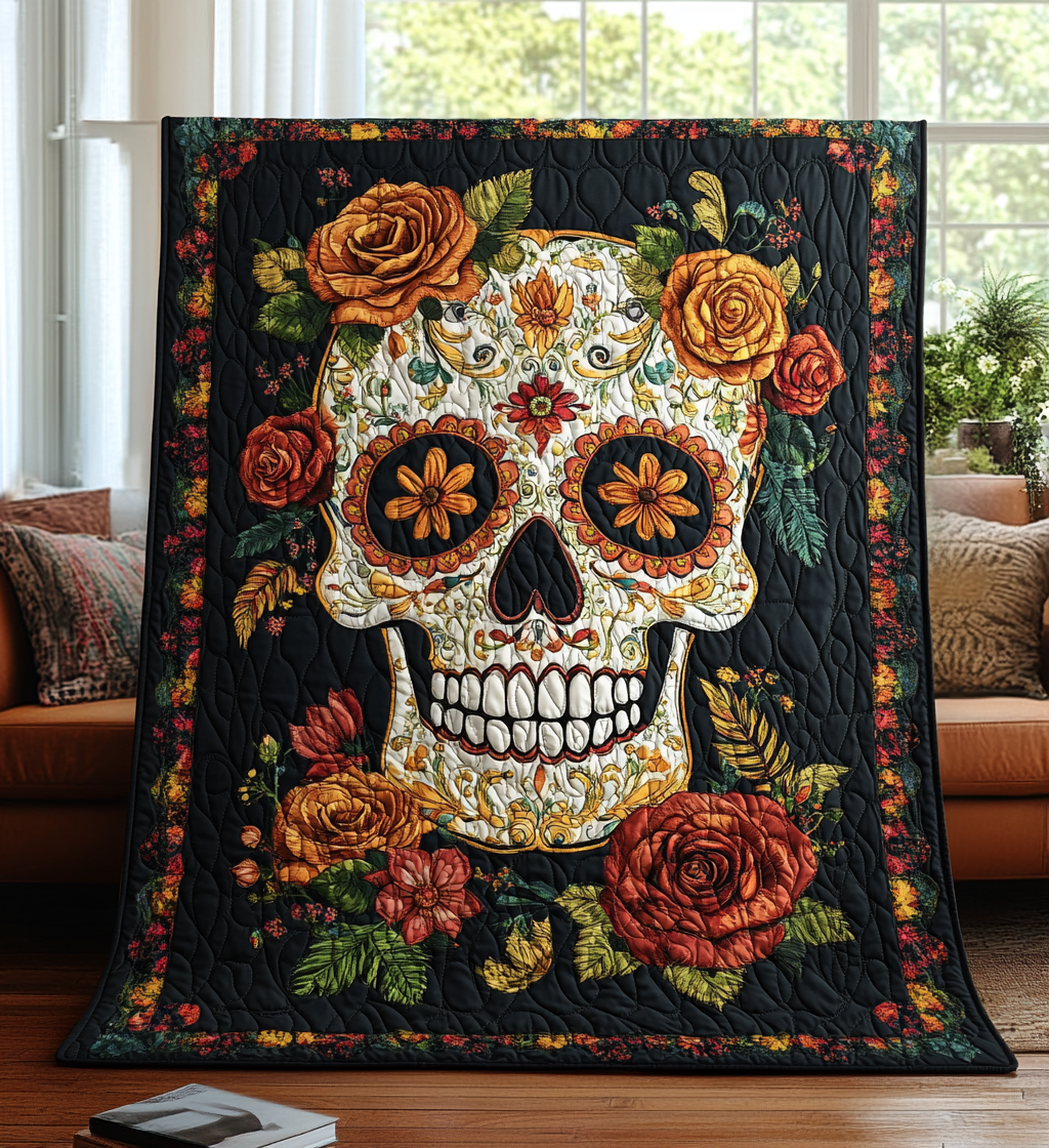 Dia De Los Muertos Quiltet Tæppe NCU0DV473