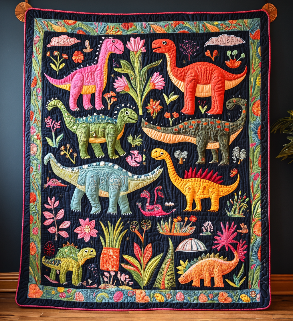 Dino Dreamland Kunst Quilt Ophæng NCU0DV824