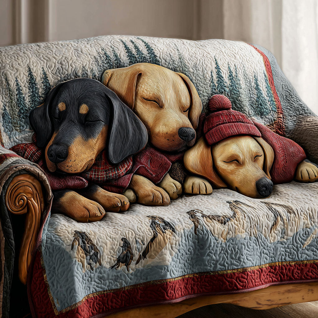 Doxie Dreams Quiltet Sofa Cover NCU0PT10101
